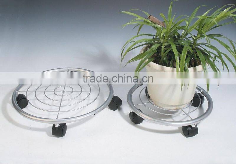 13.5" Metal Wire flower/ plant stand holder with wheels