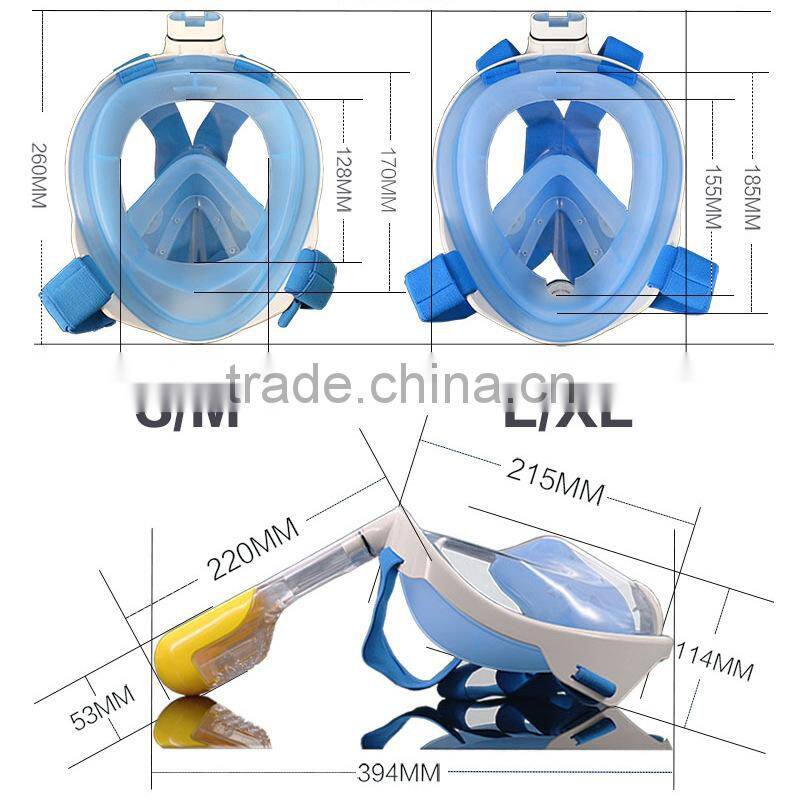 Good price of best seller 180 degree full face snorkel mask swimming equipment for wholesales