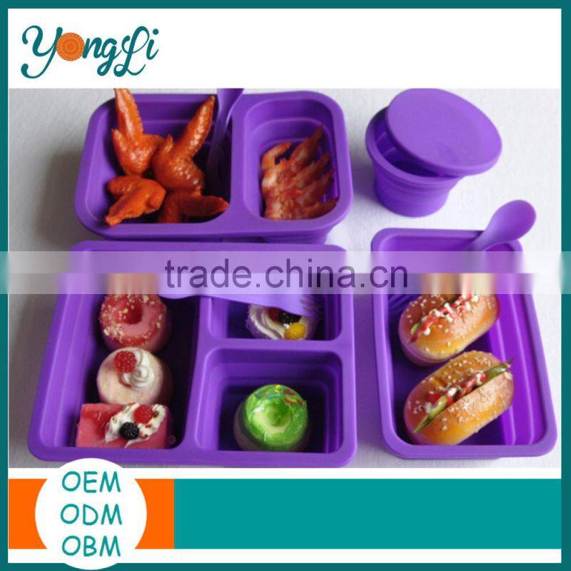 Silicone Collapsible Take Away BPA Free Indian Lunch Box