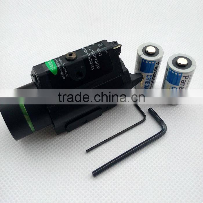 Tactical hunting green laser sight and 200 lumen CREE Q5 LED light combo with strobe laser