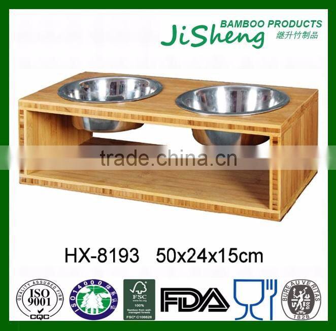 New Product Eco-friendly Bamboo Dog Pet Feeder