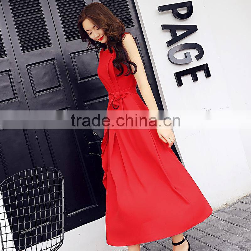 New fashion latest design lady sexy chiffon maxi dresses,long dress with waist belt women