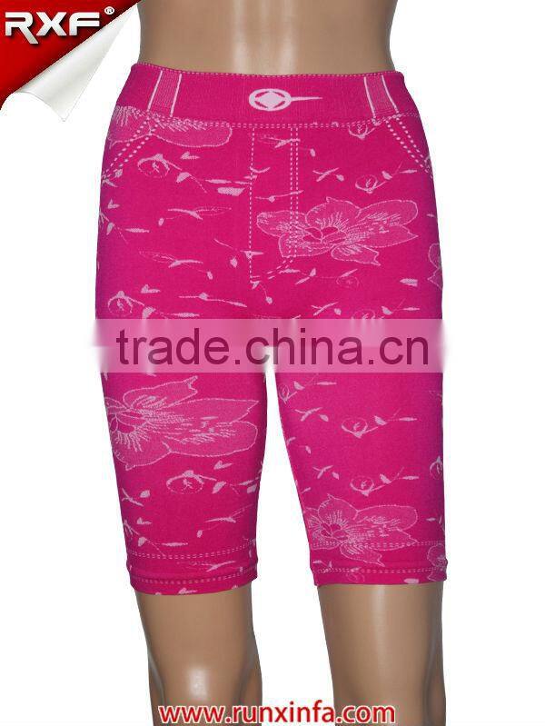 Nylon/spandex made ladies half pants girls half pants