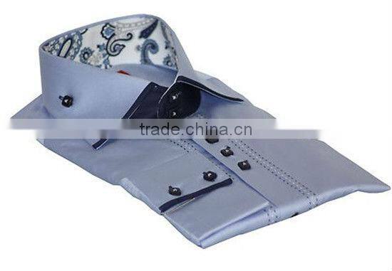 Luxury Formal casual mens shirts italian design shirts Custom designed collar/high collar shirt for man