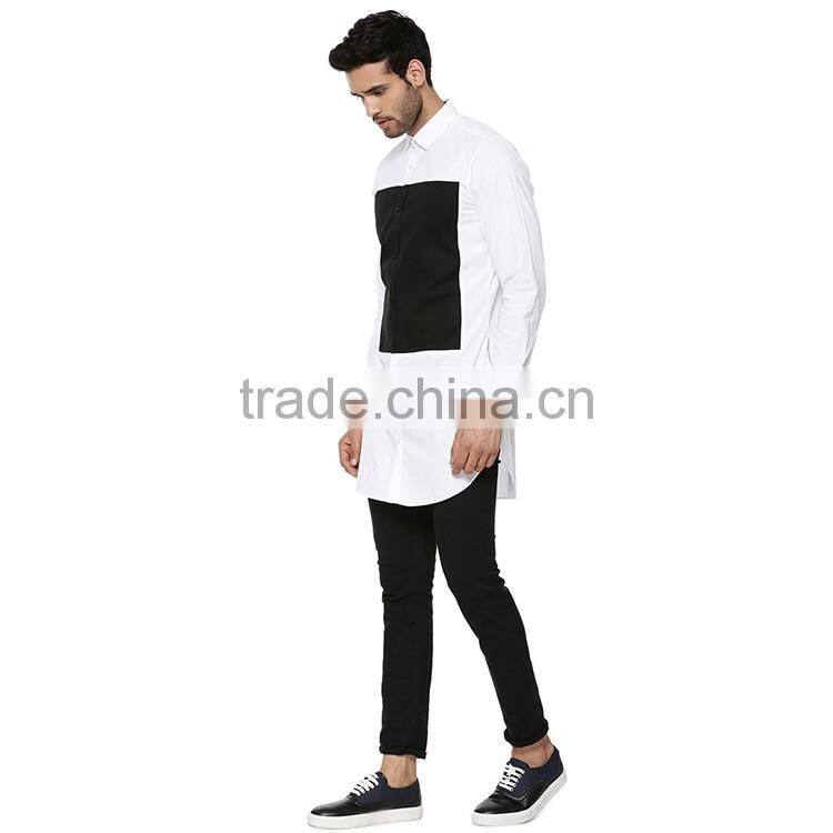 2016 Cotton long sleeve thick black mens shirts latest shirts pattern for men