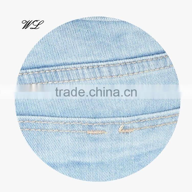 Distressed jeans 2017 denim fabric custom jeans woman denim pants