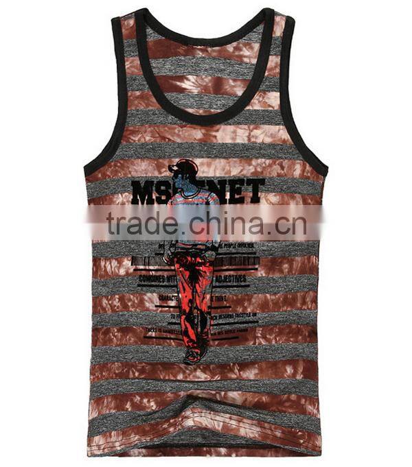 2017 Personalized Your Own Brand Logo Design 95% Cotton 5% Spandex Sport Gym Fitness Tank Top Dry Fit Stringer Vest Men