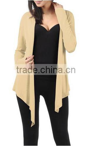 plus size women clothing stretch fabric draping long sleeve open cardigan 2016 women