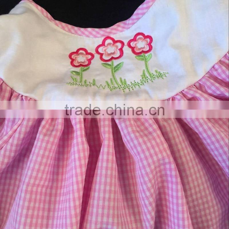 Girl Pink Easter Swing Top With Rabbit Embroidery, Cute Girl Summer Dresses Top LBYTZ001-11