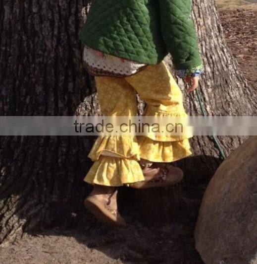 Hot Design childrens spring wear cotton pants cheap black ruffles leggings 100% cotton black solid petti trousers for Baby