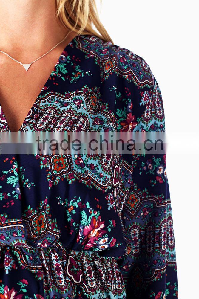 NAVY BLUE PRINTED MATERNITY/NURSING TUNIC