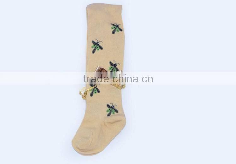 Little Bowknot & dragonfly printed young girls tights