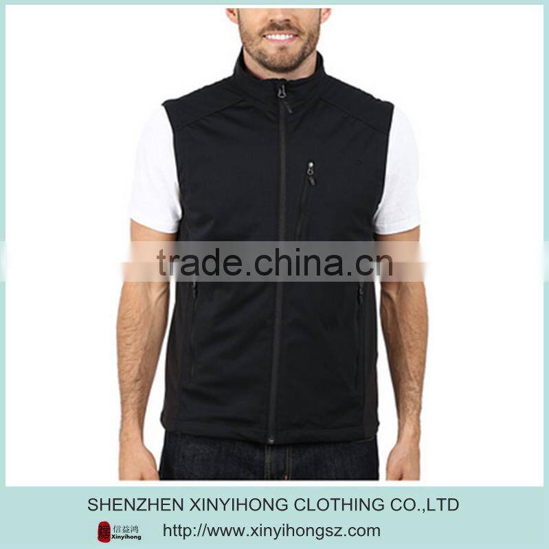 warm polyester construction Chest pocket concealed zipper gym Vest