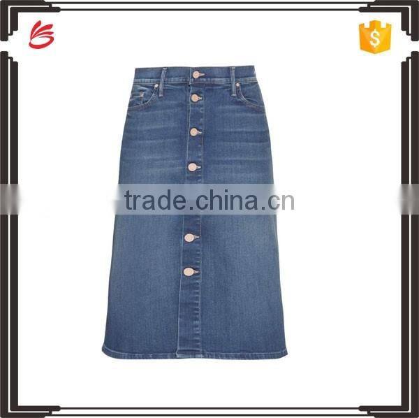 High quality denim skirt latest long skirt design for ladies