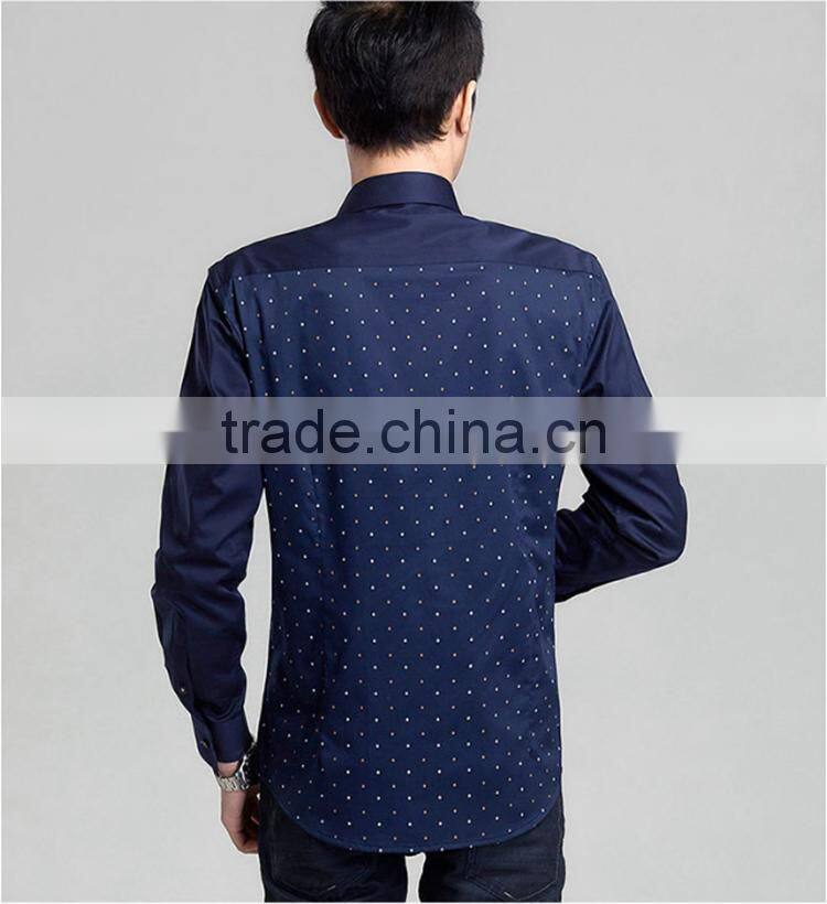 men fashion slim fit long sleeve print causal shirts