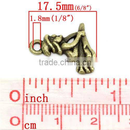 Charm Pendants Witch Halloween Ornaments Antique Bronze 17.5x14mm