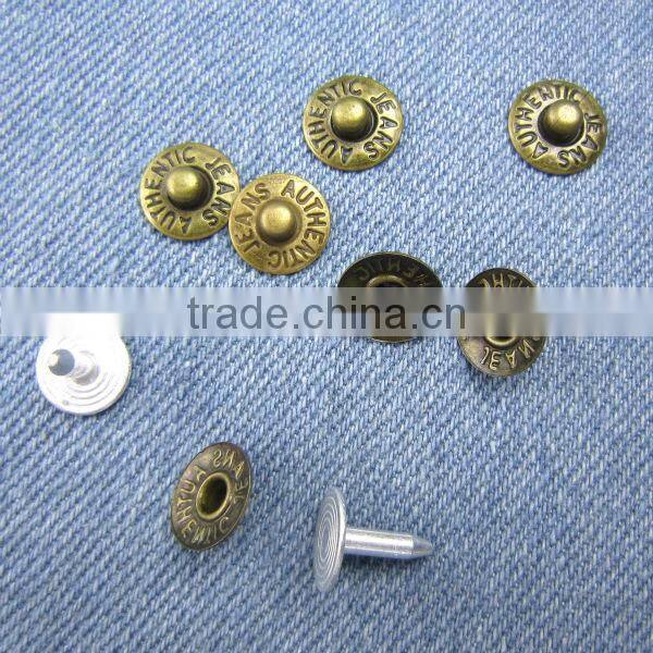 Fashion Jeans Button Metal Rivet For Garments