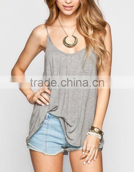 Wholesale Sleeveless Sexy Spaghetti Strap Backless Solid Color Tank Top Blouse Ladies Plus Size Tops
