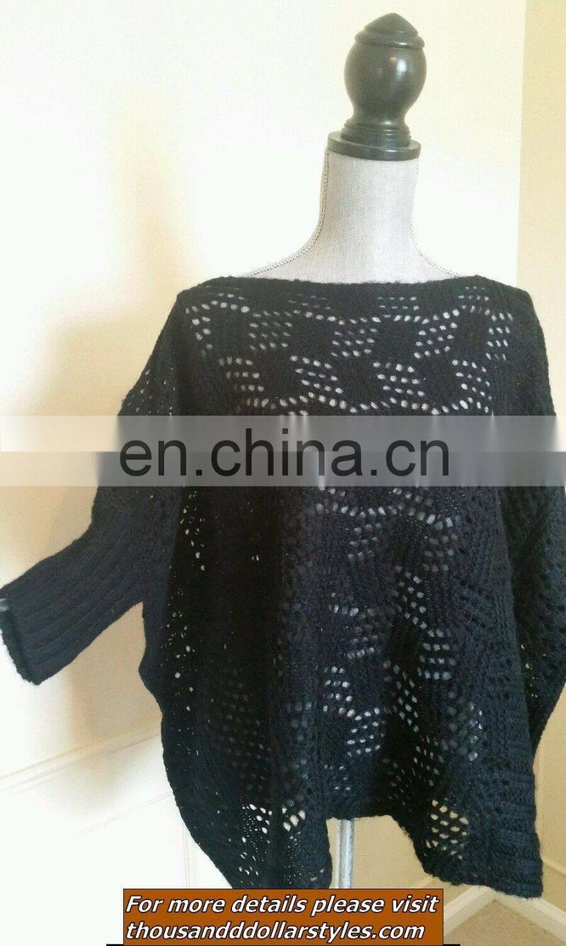 Indian Handmade Ladies Casual Ladies Sleeve Cloak Cape Coat Woolen Poncho Warm Shawl Sweater Outwear