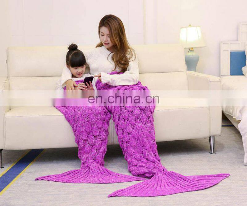Classic style winter warm family mermaid tail blanket