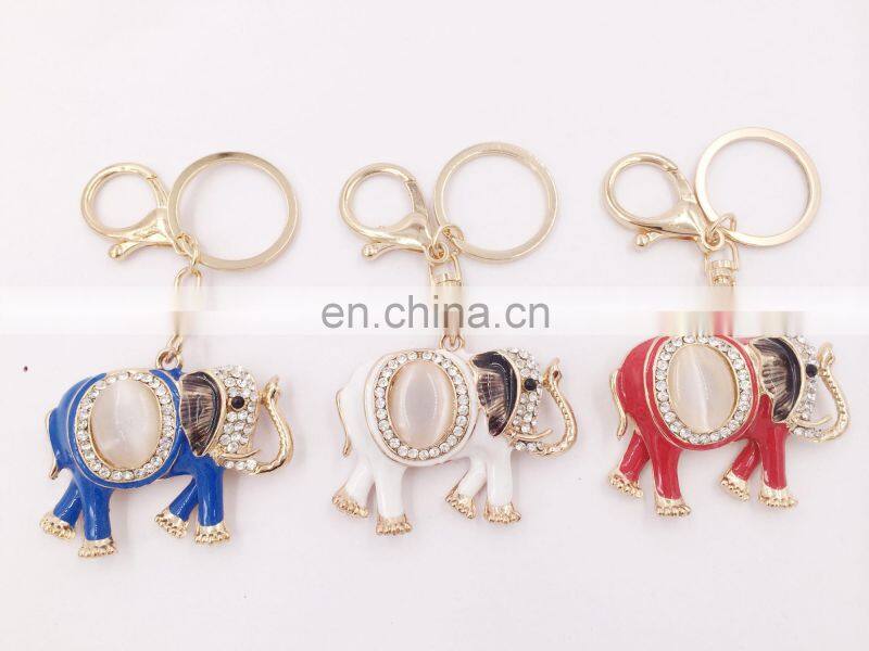 Bejeweled Elephant Shape Key Chain Lovely Pendant Key Ring Elephants Keychain