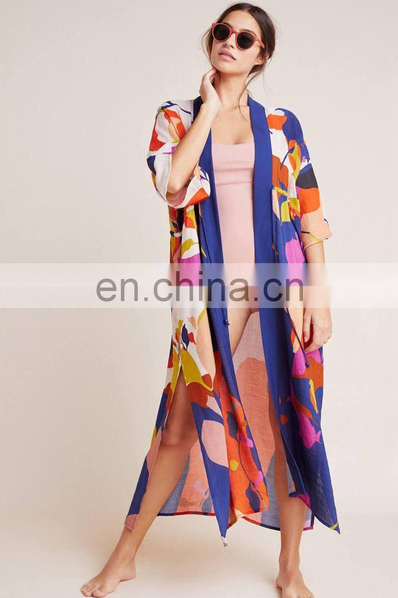 Robe Plage 2019 Cotton Swim suit Cover up Plus size Print Beach coverups for Women Sarong Beach Wrap Bathing suit Cover ups