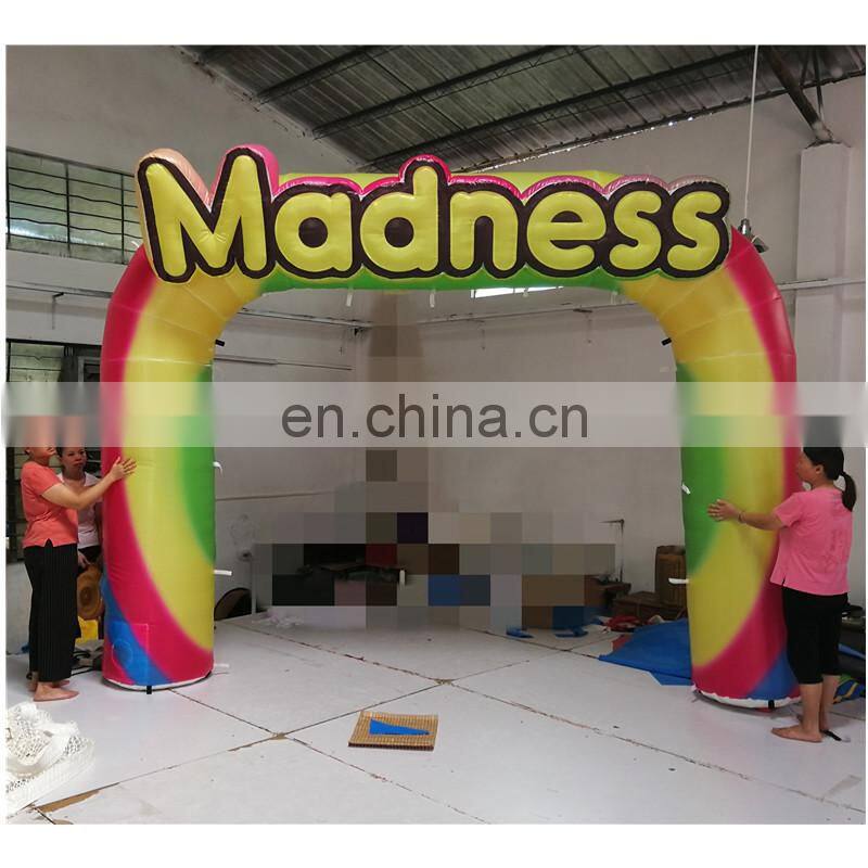 Beautiful Inflatable Rainbow Arch Attractive Blow Up Entrance Arch For Party Decoration