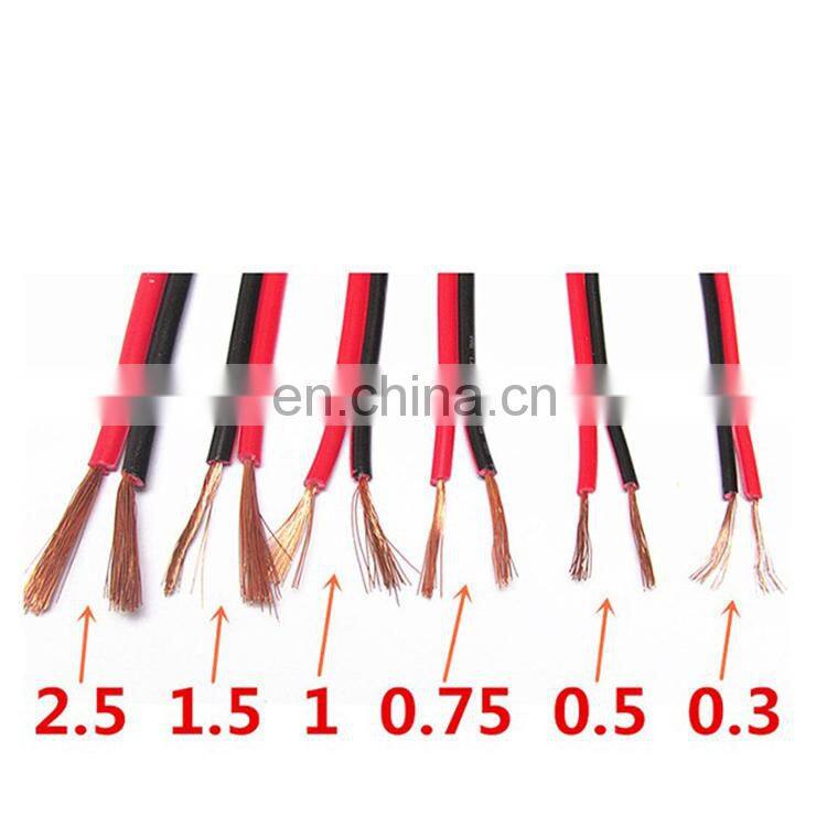 Colored black and red or lucency twisted speaker cable wire 2 core standard monitor audio speaker cable