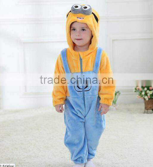 2015 walson winter thick baby anmial romper baby jumpsuit with button