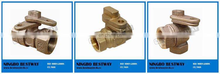 85-5-5-5 C83600 Bronze Ball Valve with Locking Handle connected with water meter