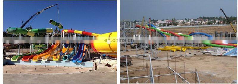 Water Swimming Pool Curved Slide Playground Slides For Recreation Center