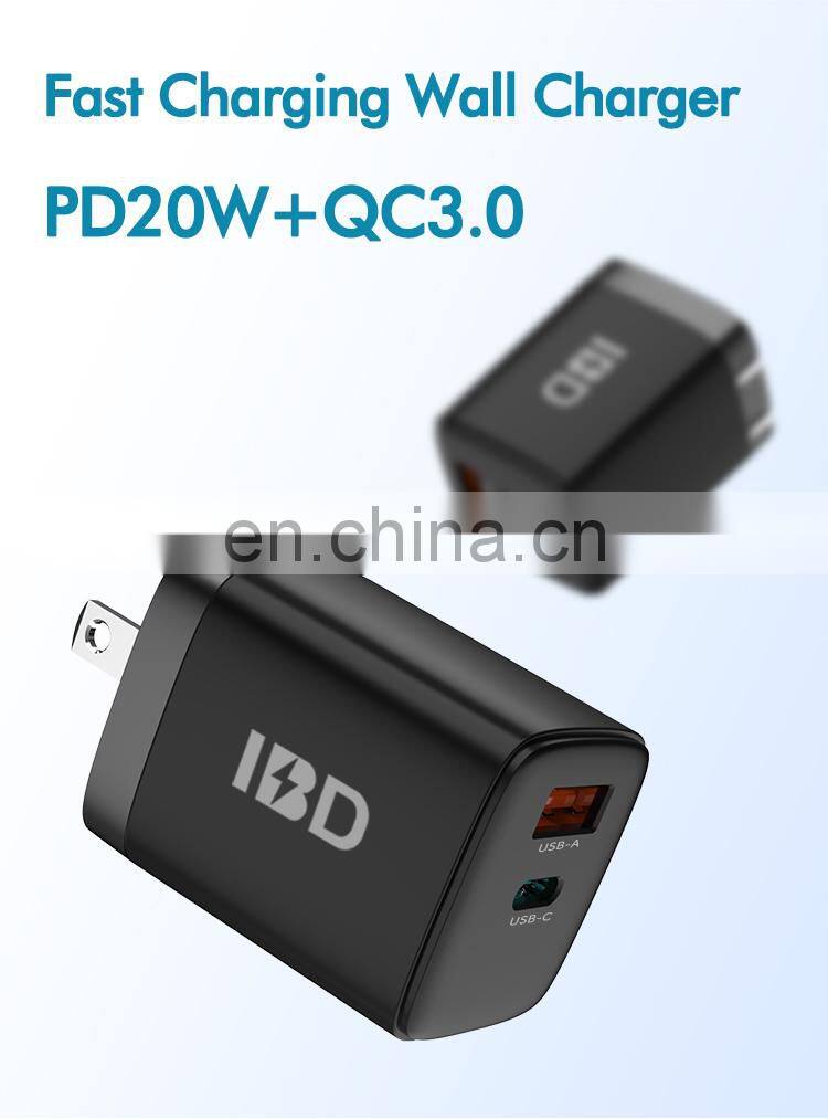 Portable Mobile Phone Charger 9V/2.22A 20W Dual USB Wall Charger