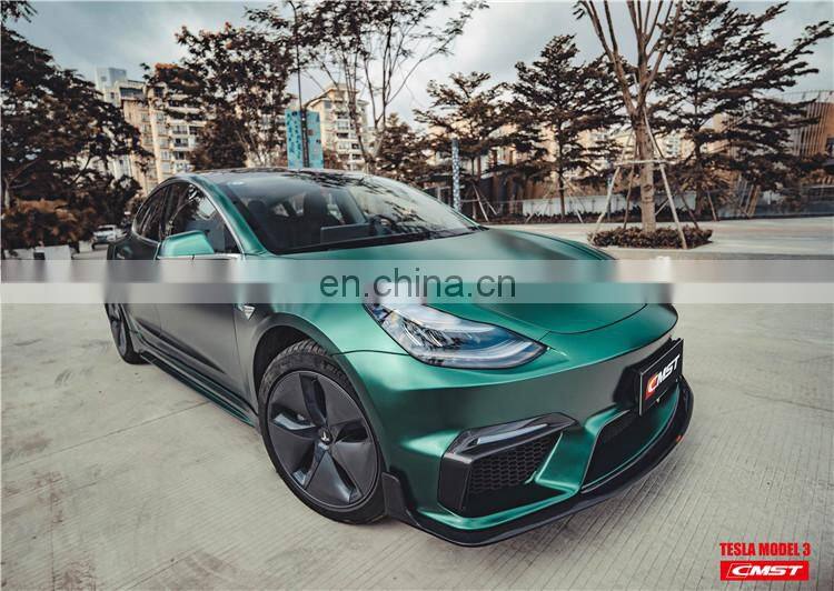 Front bumper rear bumper for Tesla model 3 in CMST style half carbon fiber material body kit for tesla model 3 facelift