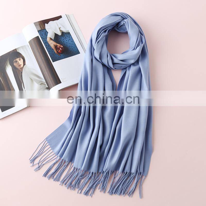 Autumn and winter new solid color cashmere scarf women thickened warm bib shawl gift scarf