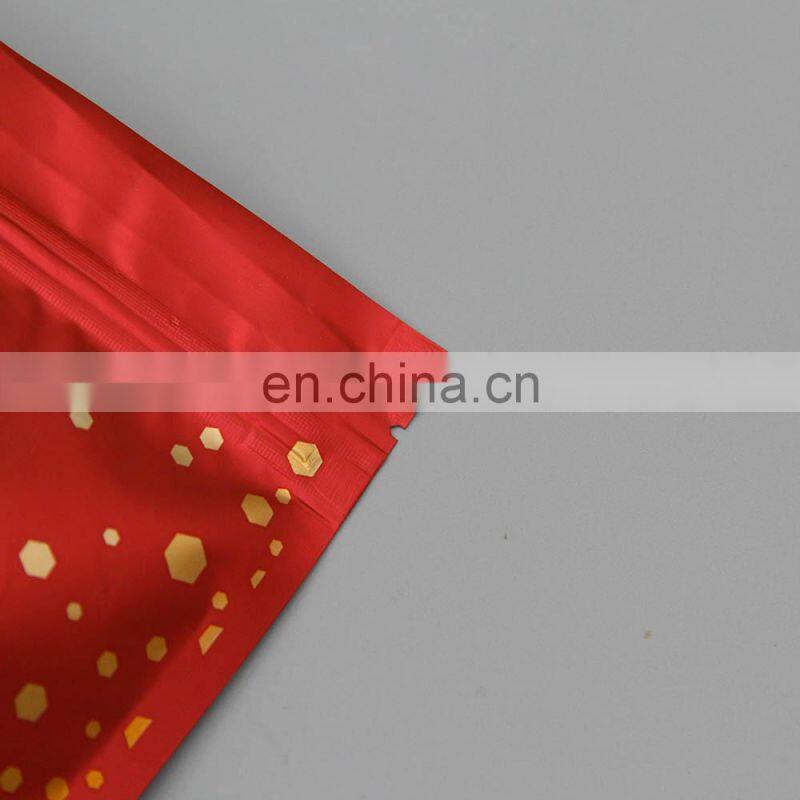 Silver mylar bag custom stand up pouch for tea ,coffee , snack