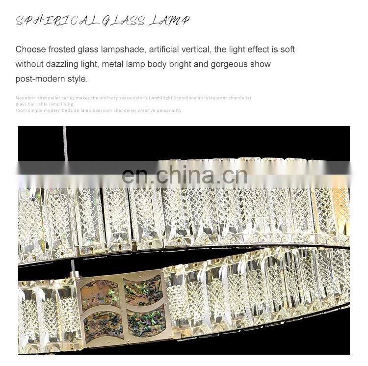 Luxury Style Indoor Decoration Living Room Dining Room LED Crystal Pendant Lamp