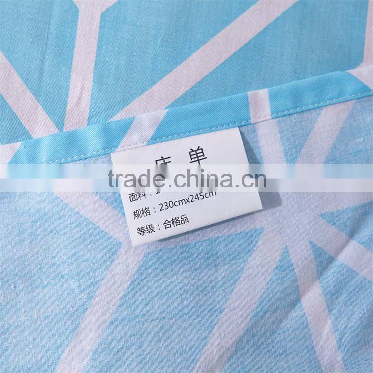 2015 Newest simple design blue weave line printed cotton bedspread bedding set comforter quilt sets home textile for America