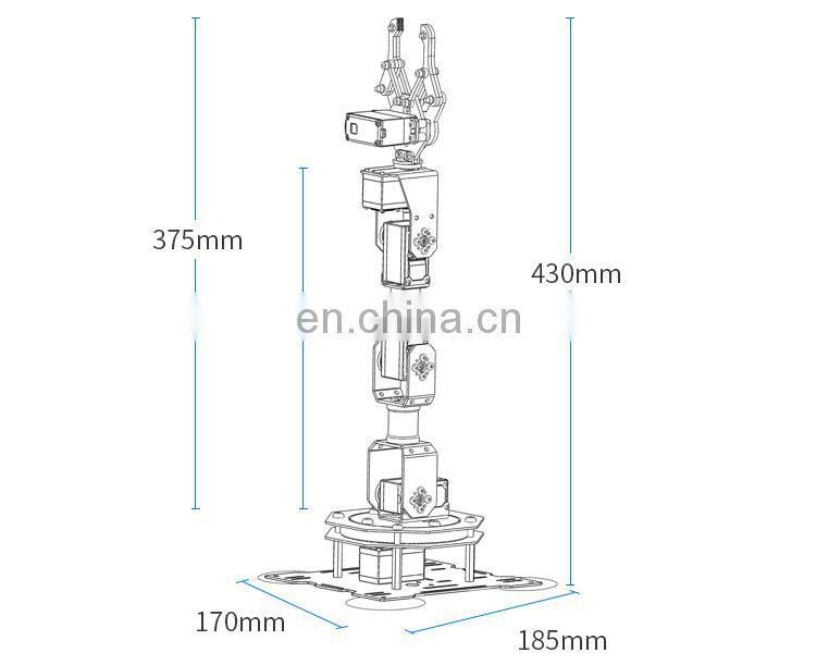 6DOF Robot Arm 6-Axis Aluminum Robotic Arm with Servos Finished Version for Arduino Scratch