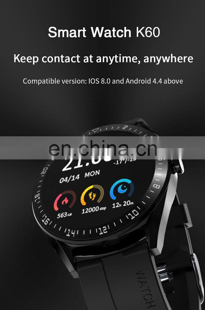 K60 Men Women Touch Screen Smartwatch Heart Rate Fitness Tracker Music Sport Smart Watch