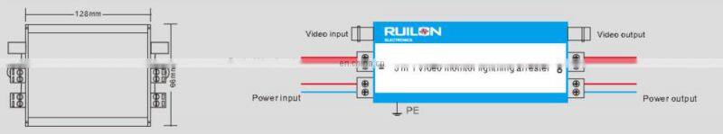C3JY24A 3 in 1 Video Signal Surge Protective Devices Monitoring three-in-one surge protector