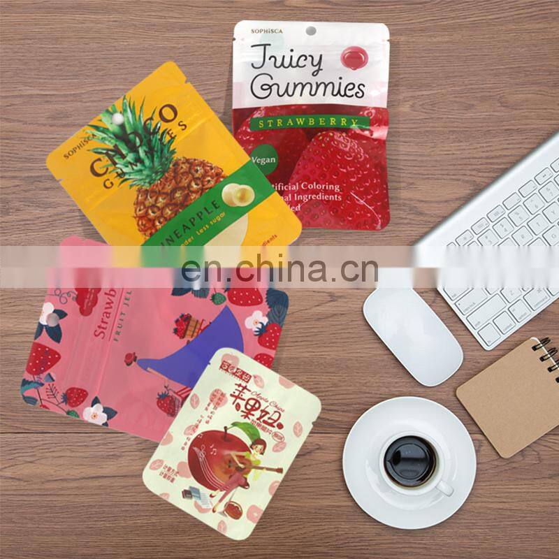 Custom Printed Plastic Bags Middle Seal Flat Mini Candy Sachet bag Biscuit packaging Edibles Chocolate Food Plastic Pouch