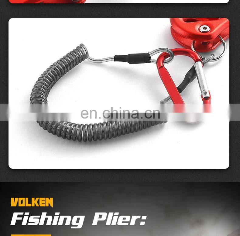 Outdoor Activities Large Fish Catcher Clamp Stainless Steel Fish Control Tool with a Drop Line Portable Fishing Tool