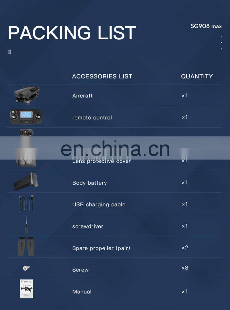 SG908 MAX 3KM 5G 4K HD Camera Foldable Quadcopter drone Obstacle Avoidance Drone Wifi GPS FPV Profesional Dron SG908MAX