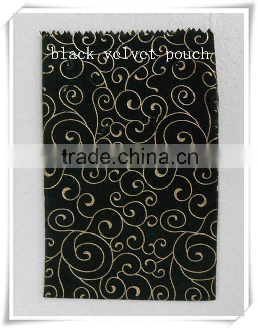 Orange velvet drawstring present pouch printed with dots and nuts bags for packing party candy/festive gifts