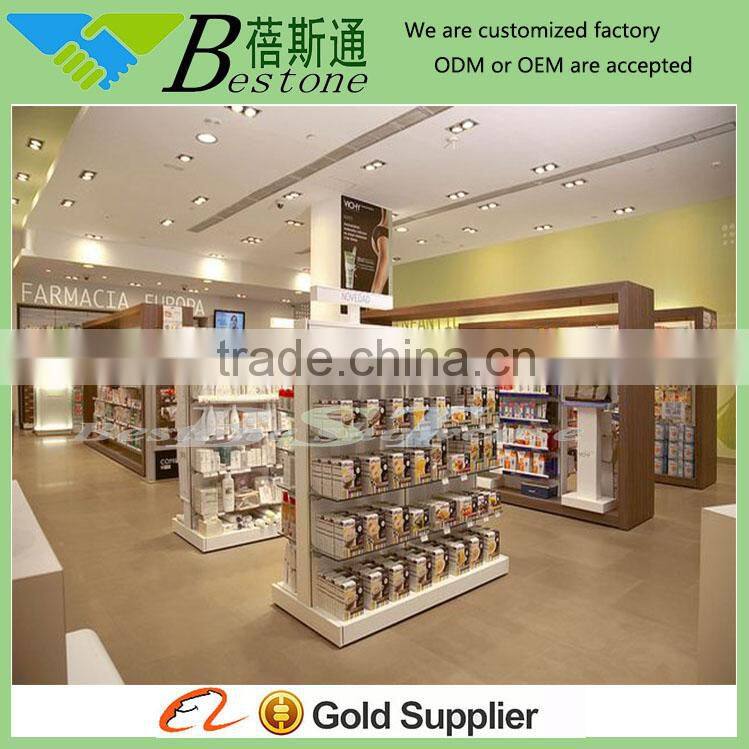Modern retail store used hospital wooden pharmacy shelves for sale