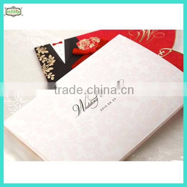 2014 high quality handmade english wedding invitation card