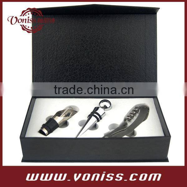 Wine Gift Set 3 PCS In Gift Box With Wine Opener, Wine Pourer, Wine Stopper