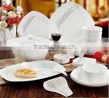 56 pcs lastest design household antique porcelain dinner plate set