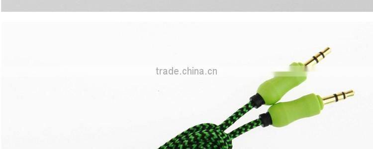 2016 new premium 100% test high quality car audio composite audio cable, 3.5mm stereo male to male audio aux cable free samples