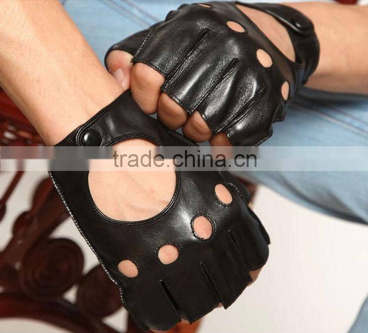 Thin leather gloves male half outdoor cycling sports fitness leather gloves